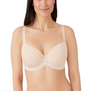Wacoal Embrace Lace Contour Bra 853322 Sand Nude 32G Underwire T-Shirt Bra Flora